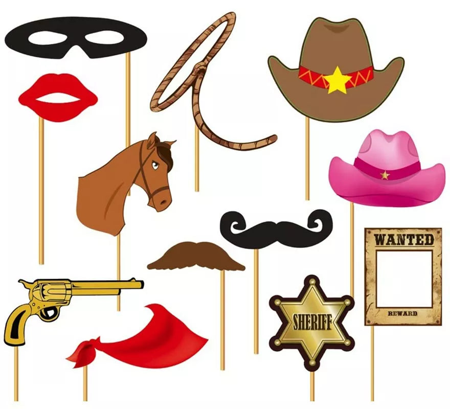 Translation missing: pt-PT.Set para Photocall cowboy 12 Pcs