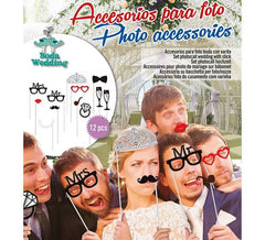 Conjunto Photocall de casamento de 12 unidades com bastão