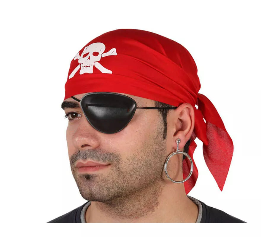 Translation missing: pt-PT.Set Pirata. Pañuelo rojo, parche y pendiente