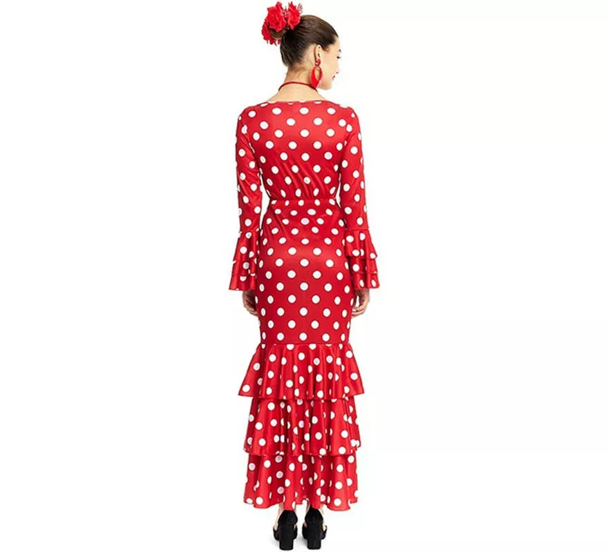 Translation missing: pt-PT.Sevillana rojo con lunares blancos para mujer