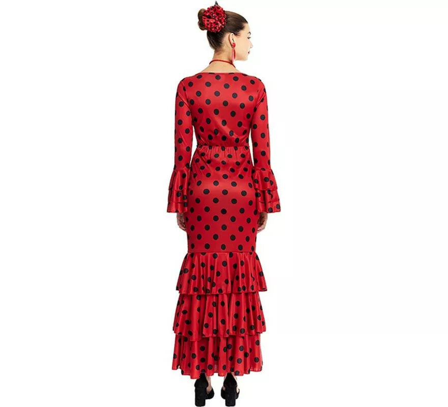 Translation missing: pt-PT.Sevillana rojo con lunares negros para mujer