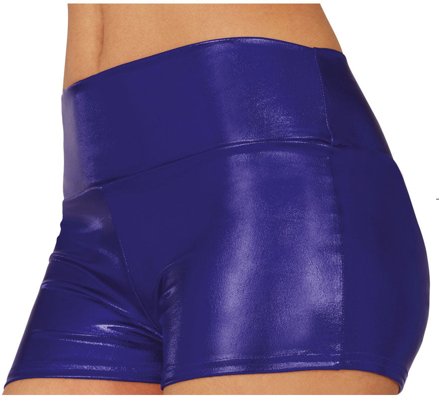Translation missing: pt-PT.Shorts Metálicos azul corto para mujer