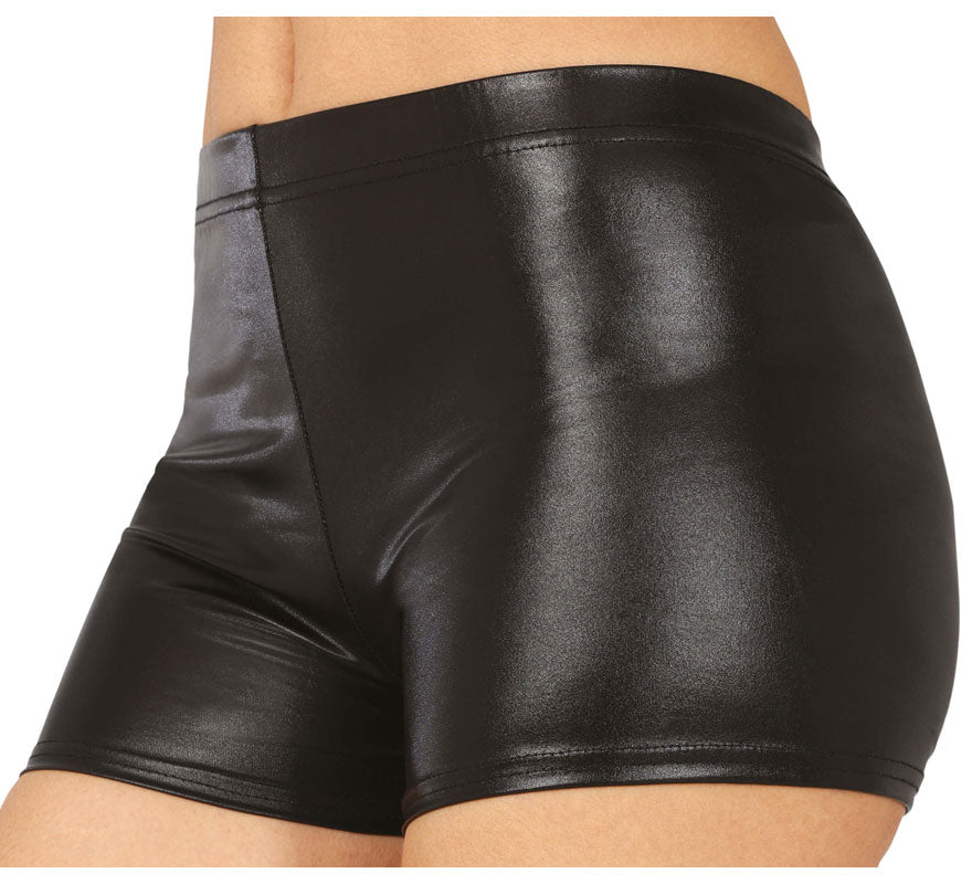 Translation missing: pt-PT.Shorts Metálicos negros corto para mujer