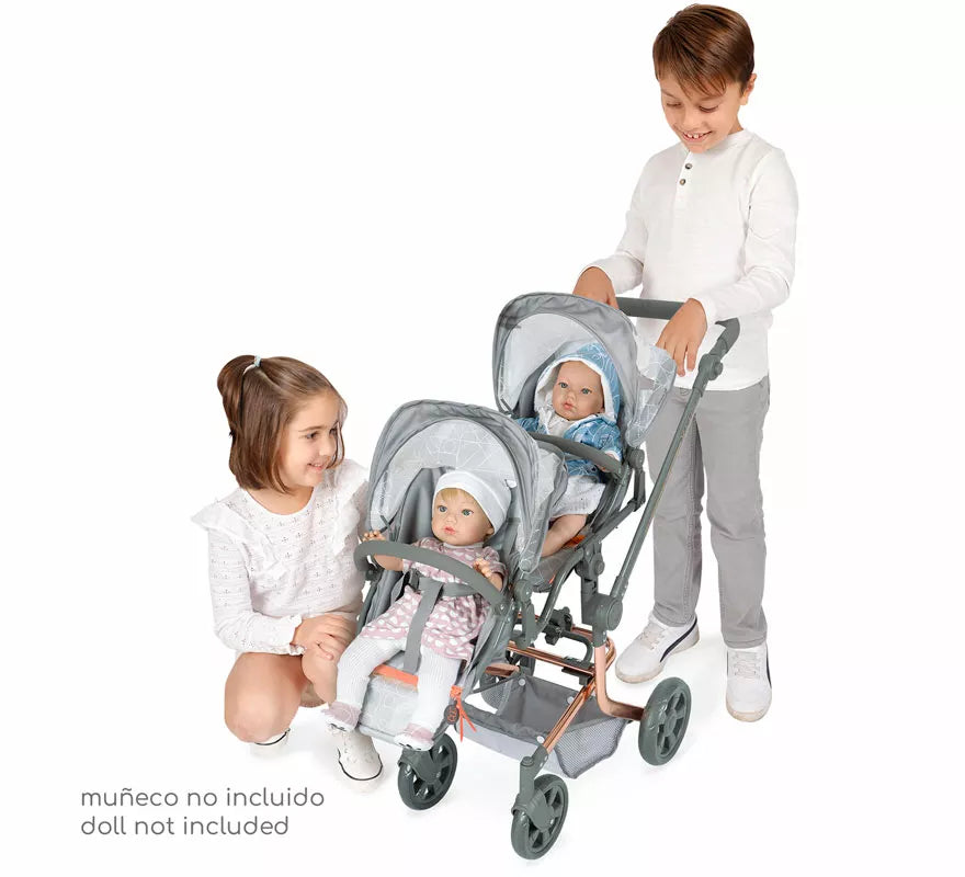 Silla Gemelar de Muñecas de hasta 52 cm Plegable Multiposición
