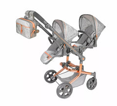Cadeira Dupla para Bonecas até 52 cm Dobrável Multiposições