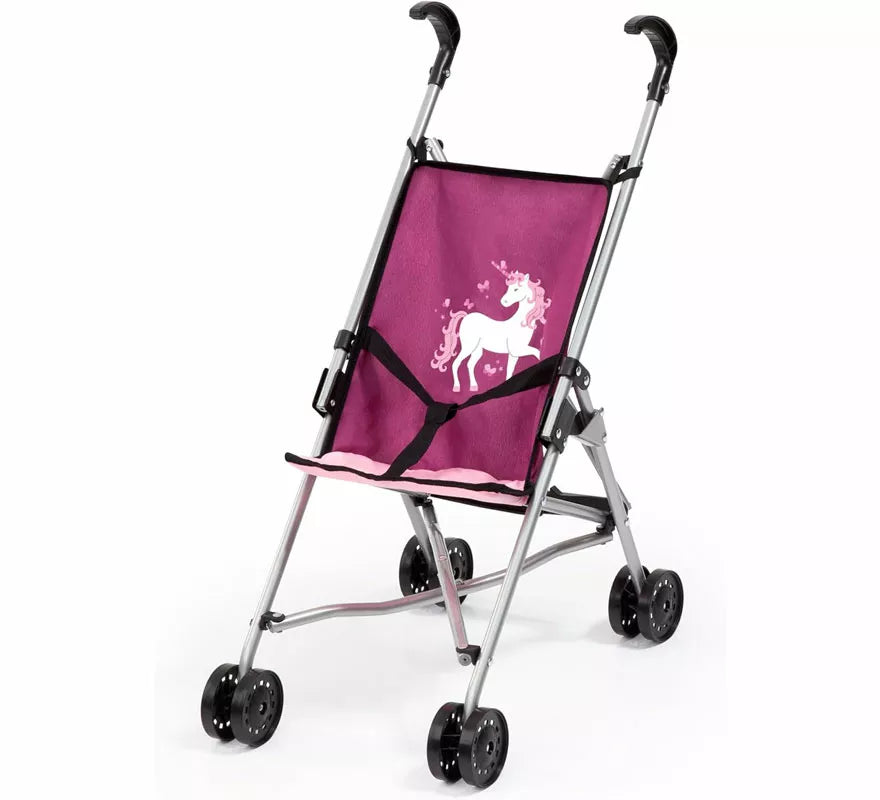 Translation missing: pt-PT.Sillita Paraguas rosa y morado de Unicornio para Muñecas