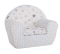 Sillon Azul Y Estrellas Gris Con Cojin