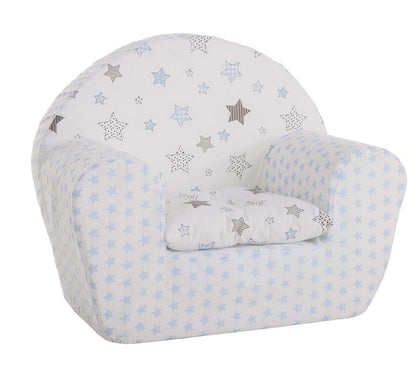 Sillon Azul Y Estrellas Gris Con Cojin