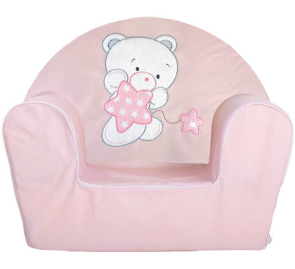 Sillón con Osito y Estrellas Rosa