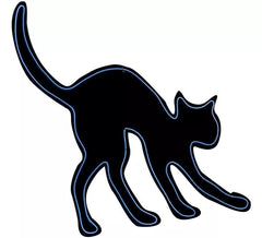 Silhueta de gato fluorescente 44x36 cm