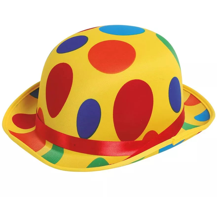 Sombrero Bombín de Payaso a lunares de colores