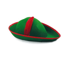 Chapéu Arqueiro da Floresta verde e vermelho