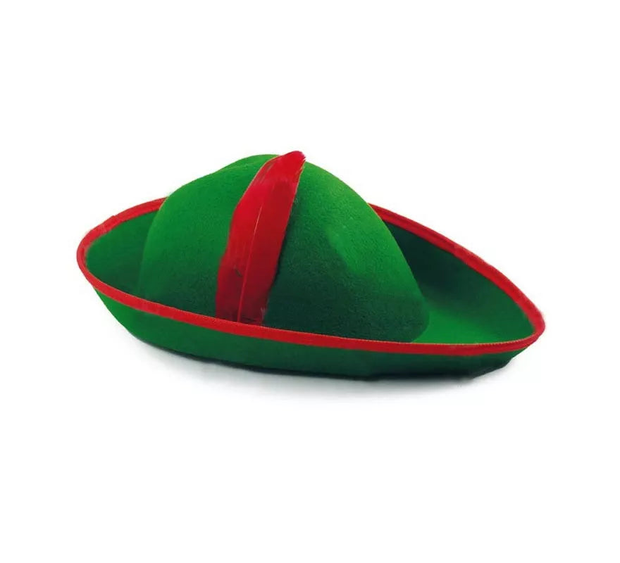 Translation missing: pt-PT.Sombrero de Arquero del Bosque verde y rojo