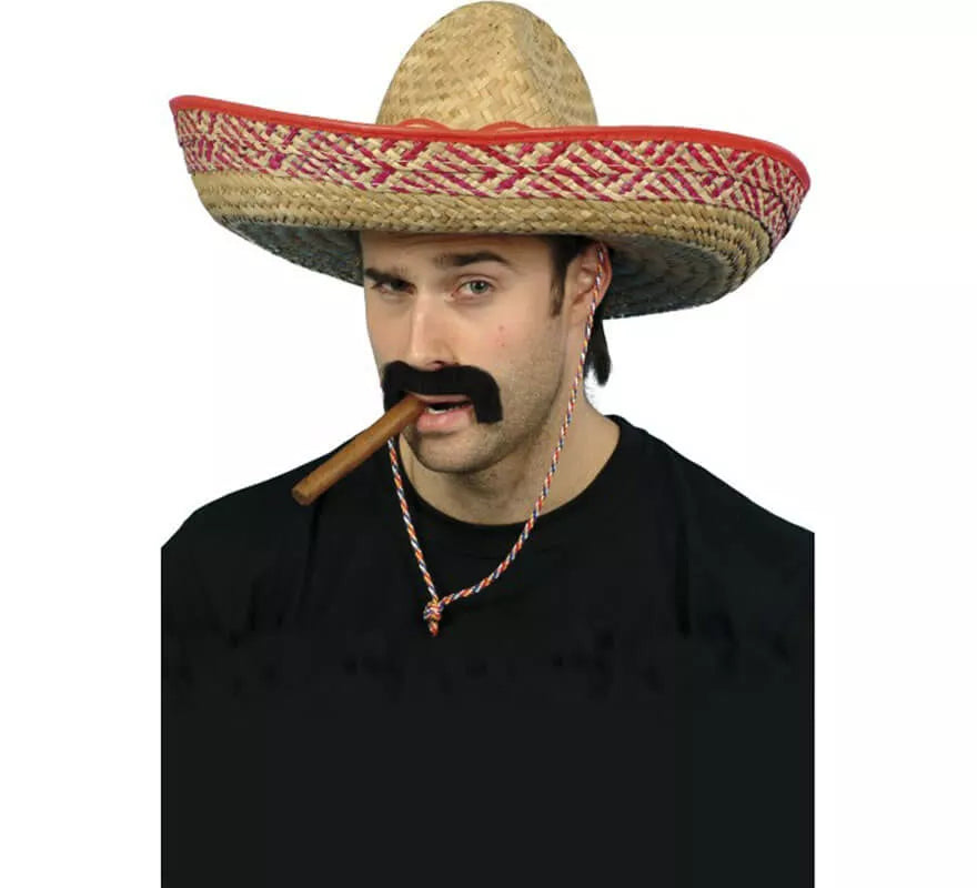 Translation missing: pt-PT.Sombrero de Bandolero Mexicano de Paja