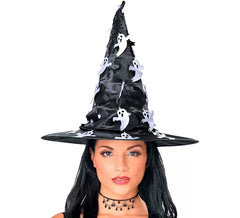 Chapéu de Bruxa com Fantasma Pendurado