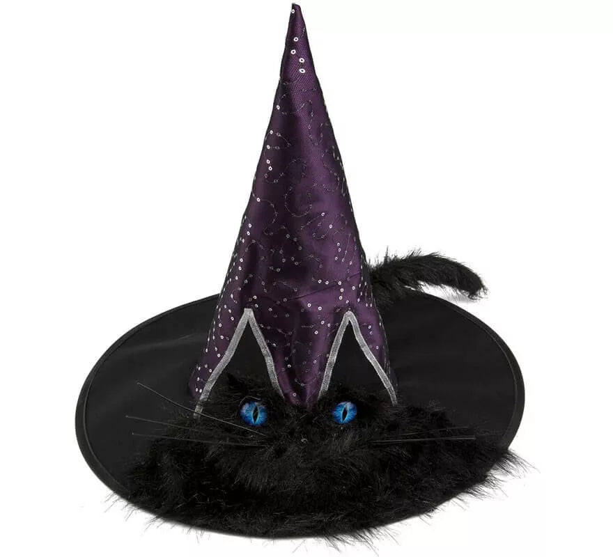 Translation missing: pt-PT.Sombrero de Bruja con Ojos y Cola de Gato