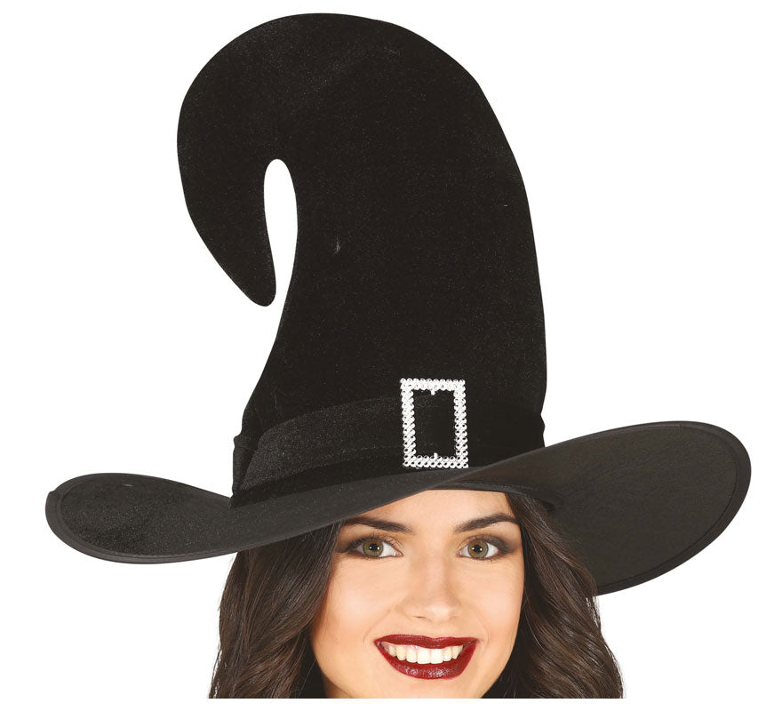 Translation missing: pt-PT.Sombrero de Bruja Curvo Negro con Evilla