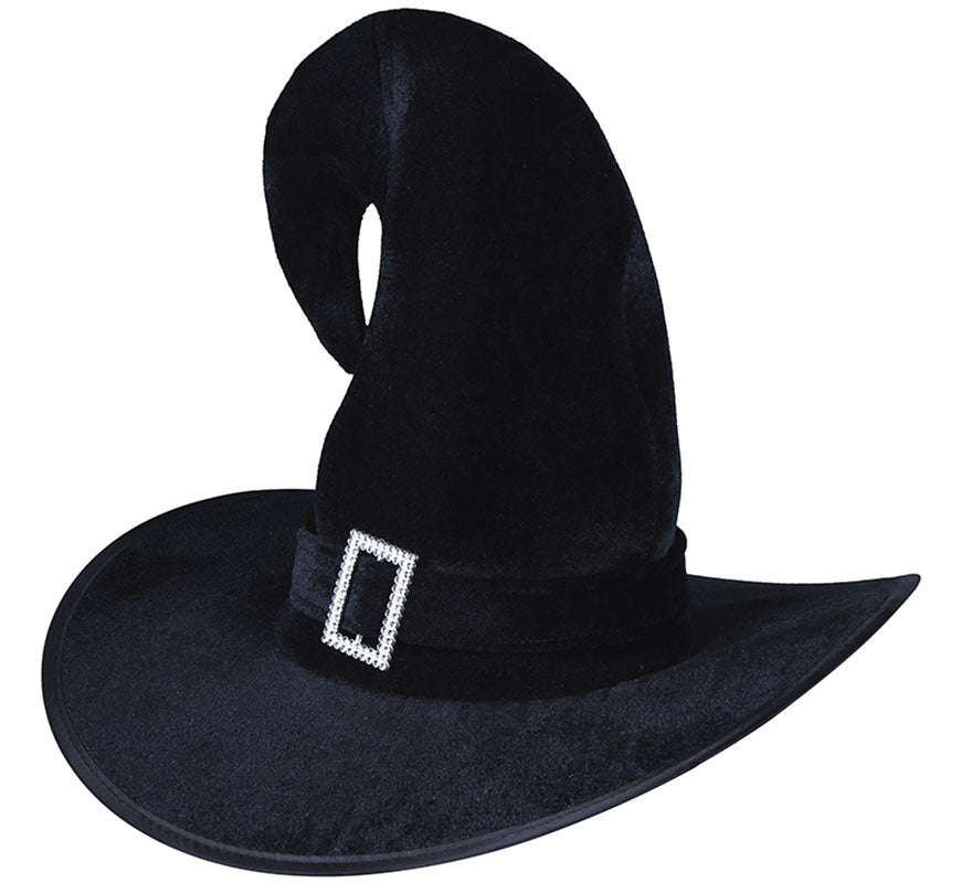 Sombrero de Bruja Curvo Negro con Evilla