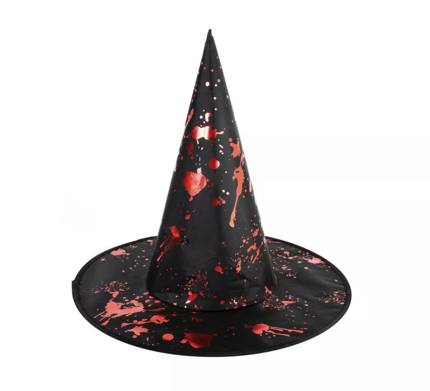 Translation missing: pt-PT.Sombrero de Bruja estampado de sangre falsa de 38x40 cm