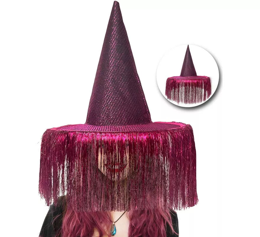 Translation missing: pt-PT.Sombrero de Bruja lila con Flecos
