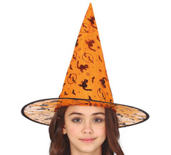 Chapéu de bruxa laranja infantil