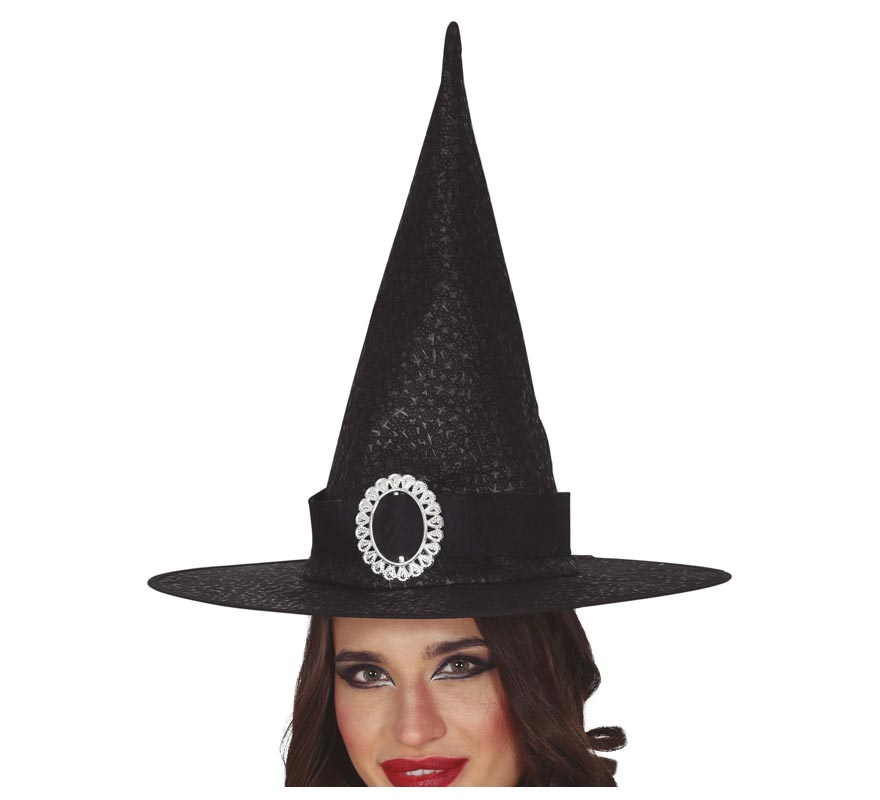 Sombrero de Bruja Negro con Hebilla