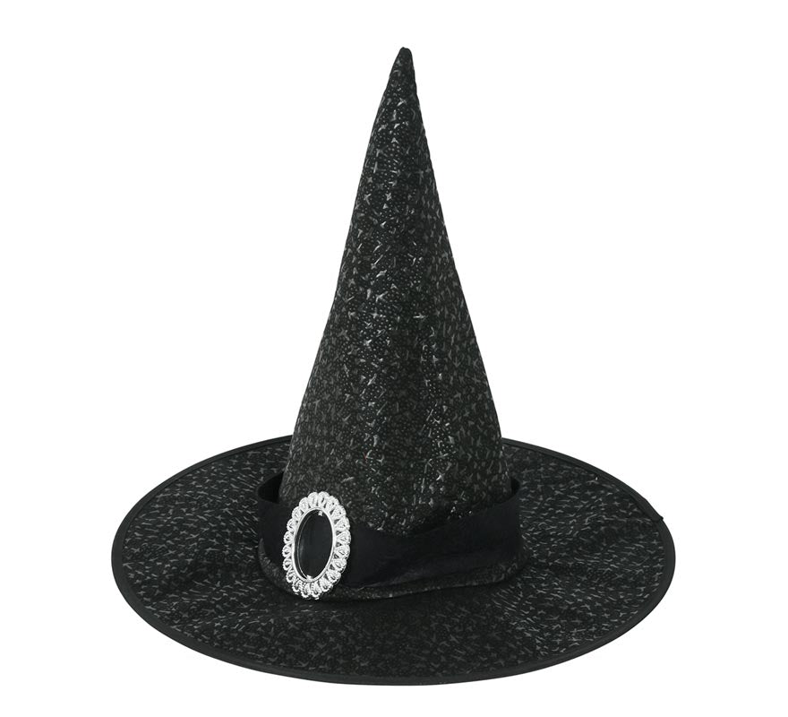 Sombrero de Bruja Negro con Hebilla