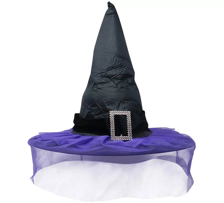 Sombrero de Bruja Negro con Velo