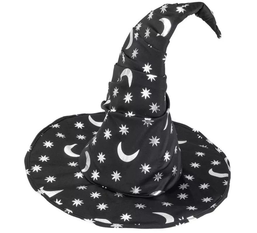 Translation missing: pt-PT.Sombrero de Bruja o Mago con Luna y Estrellas adulto