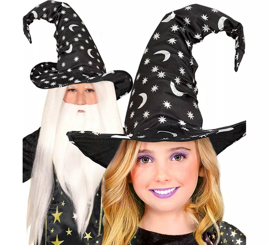 Translation missing: pt-PT.Sombrero de Bruja o Mago con Luna y Estrellas Infantil