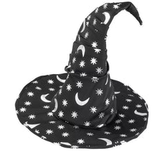 Chapéu de bruxa ou mago com lua e estrelas para crianças