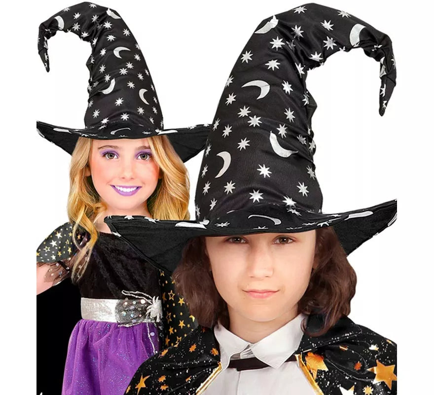 Translation missing: pt-PT.Sombrero de Bruja o Mago con Luna y Estrellas Infantil