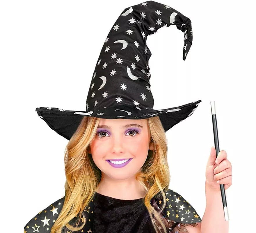 Translation missing: pt-PT.Sombrero de Bruja o Mago con Luna y Estrellas Infantil