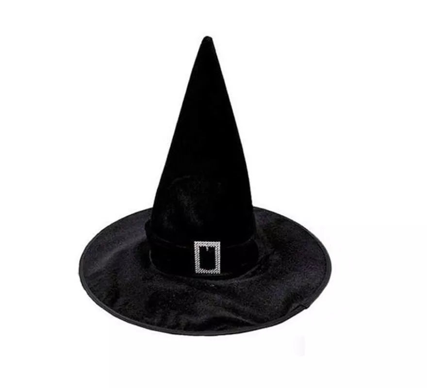 Translation missing: pt-PT.Sombrero de Bruja Terciopelo negro con evilla