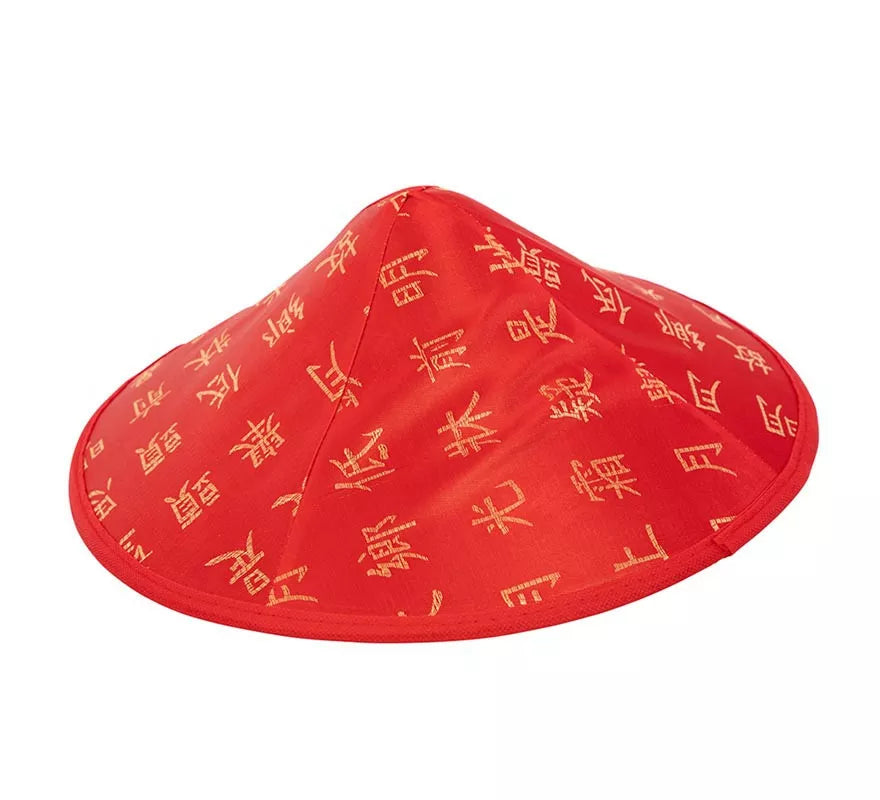 Translation missing: pt-PT.Sombrero de Chino rojo estampado adulto de 32 cm