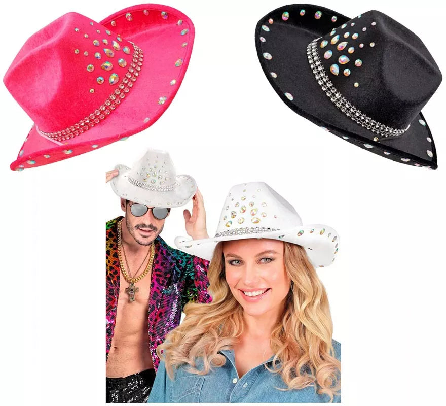 Translation missing: pt-PT.Sombrero de Cowboy con pedrería en varios colores