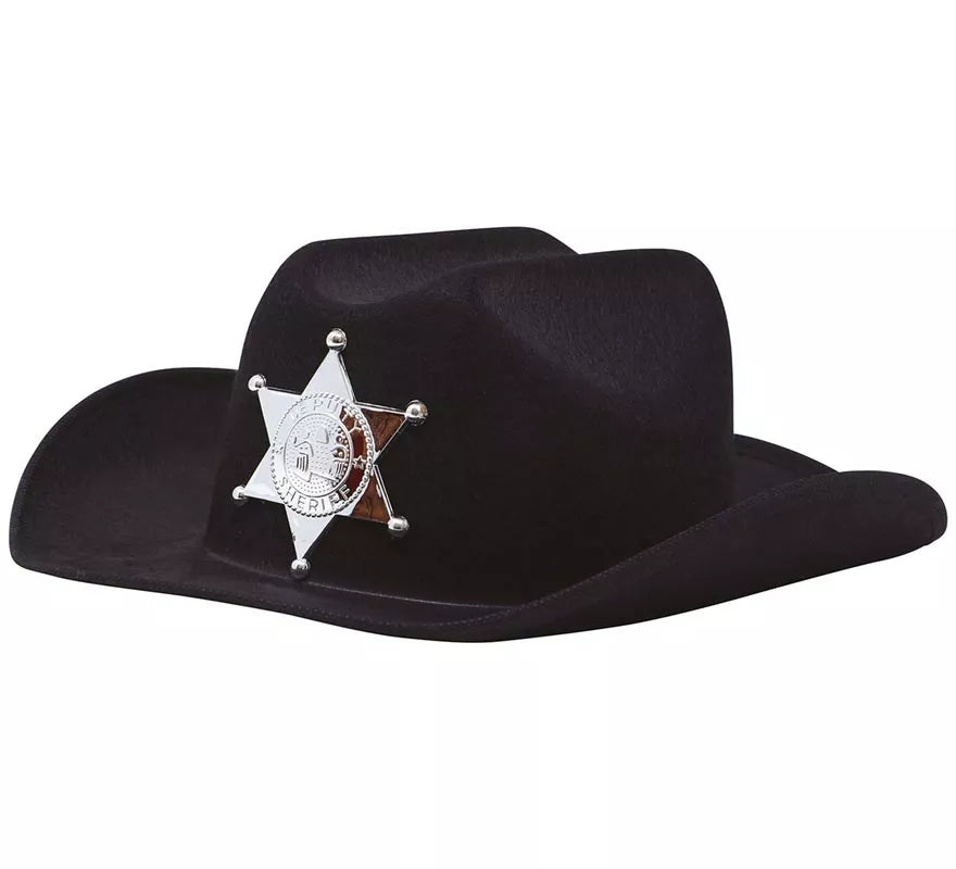 Translation missing: pt-PT.Sombrero de fieltro Sheriff infantil negro