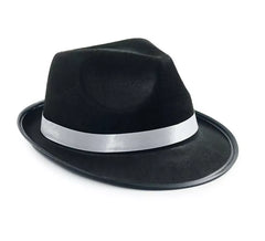 Chapéu Gangster Preto com Fita Branca