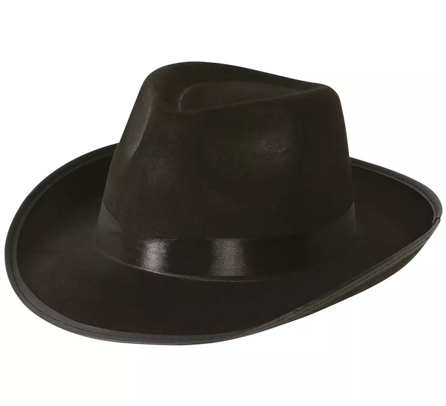 Translation missing: pt-PT.Sombrero de Gánster negro con banda negra