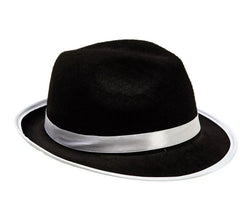 Chapéu de gangster preto e branco
