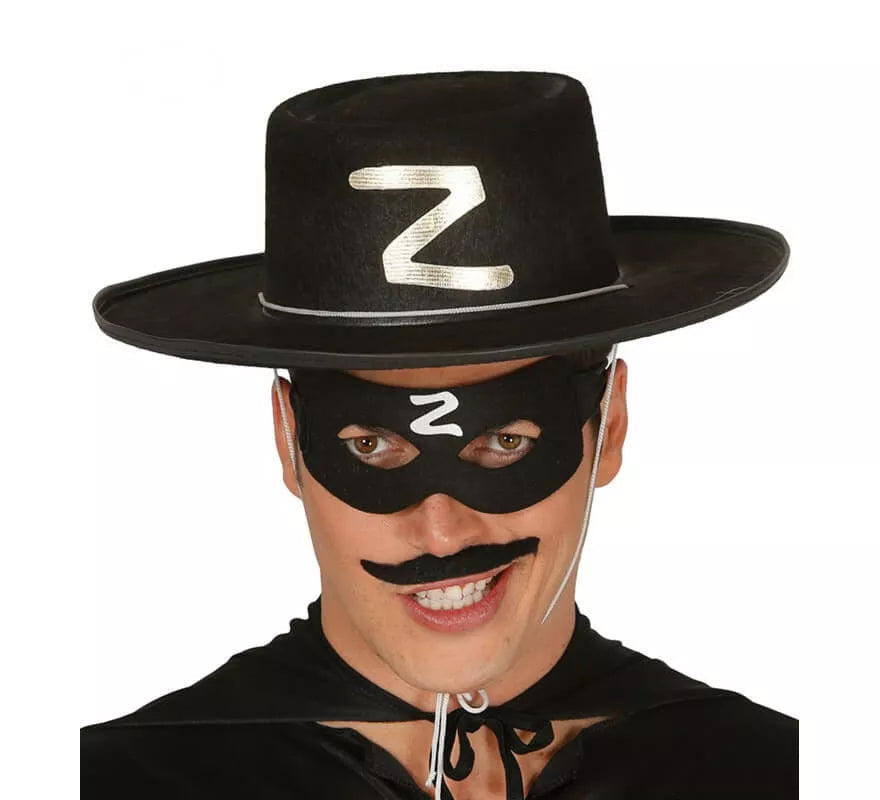 Translation missing: pt-PT.Sombrero de héroe enmascarado de fieltro negro