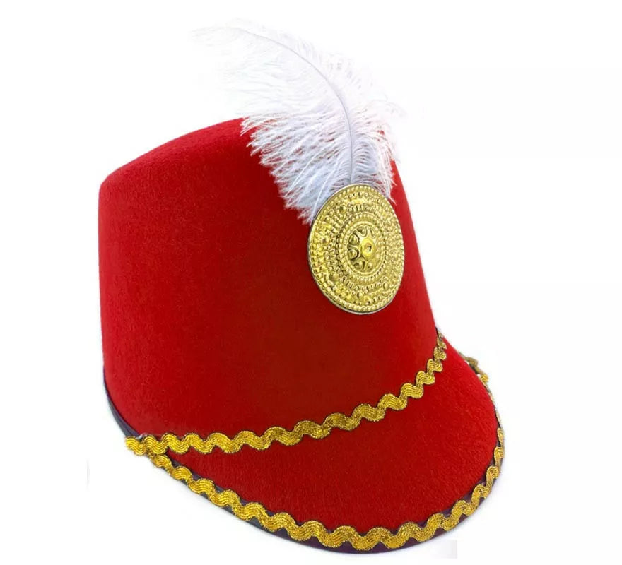 Translation missing: pt-PT.Sombrero de Majorette rojo con pluma infantil