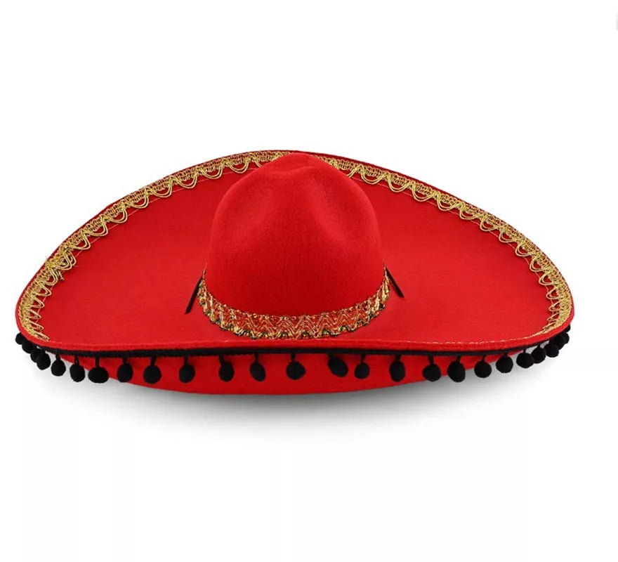 Translation missing: pt-PT.Sombrero de Mariachi Mejicano rojo adulto