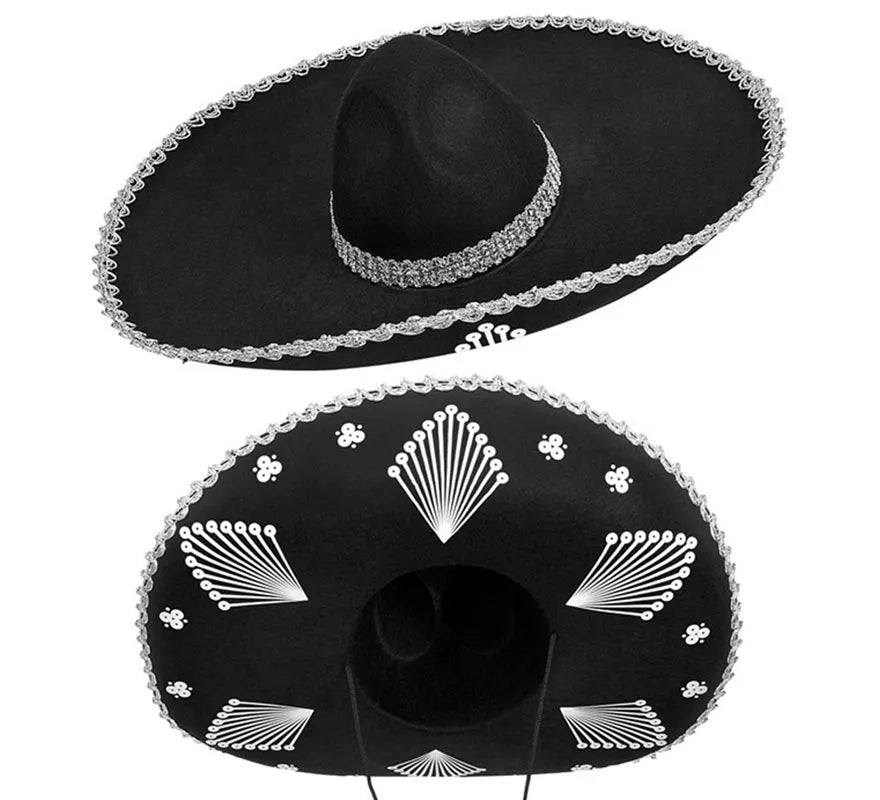 Translation missing: pt-PT.Sombrero de Mariachi Mexicano negro adulto