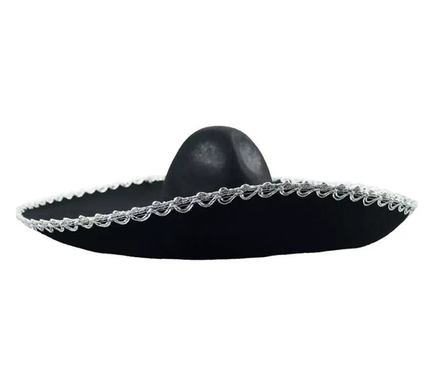 Translation missing: pt-PT.Sombrero de Mariachi negro con borde gris