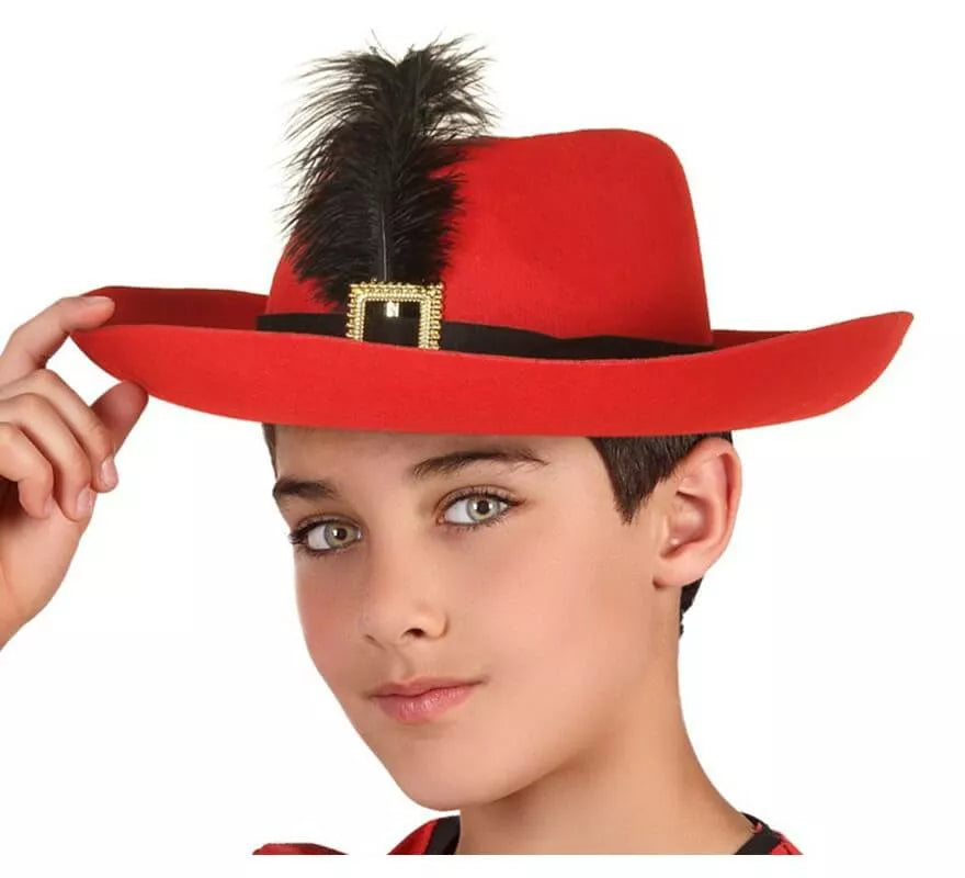 Translation missing: pt-PT.Sombrero de Mosquetero Rojo infantil