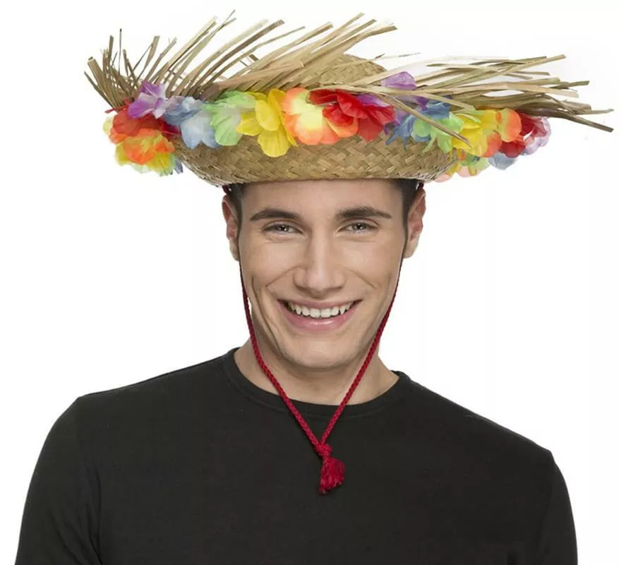 Translation missing: pt-PT.Sombrero de Paja Playero con Flores