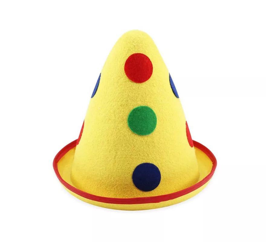 Translation missing: pt-PT.Sombrero de Payaso Cono amarillo adulto