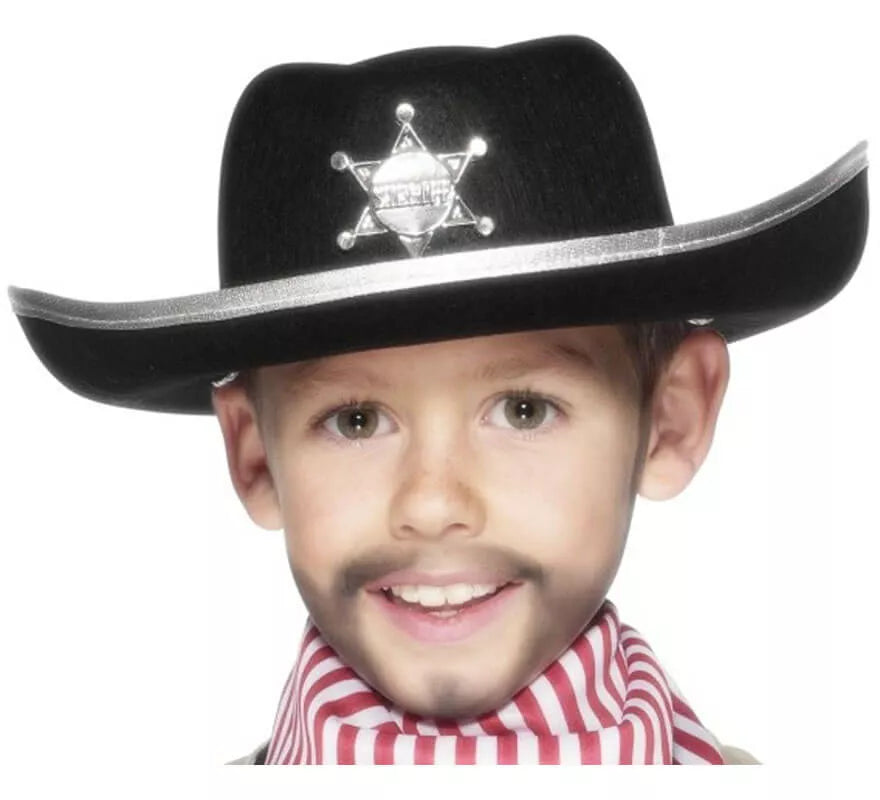 Translation missing: pt-PT.Sombrero de Sheriff del Oeste color Negro Infantil