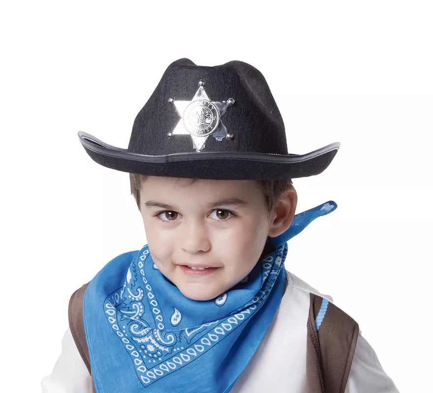 Translation missing: pt-PT.Sombrero de Sheriff Negro Infantil
